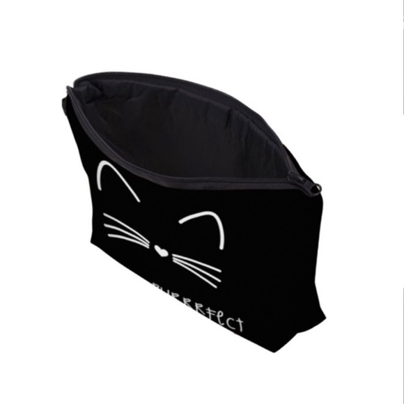 Black Cat Cosmetic Makeup Toiletry Bag Clutch - Picture 3 of 13
